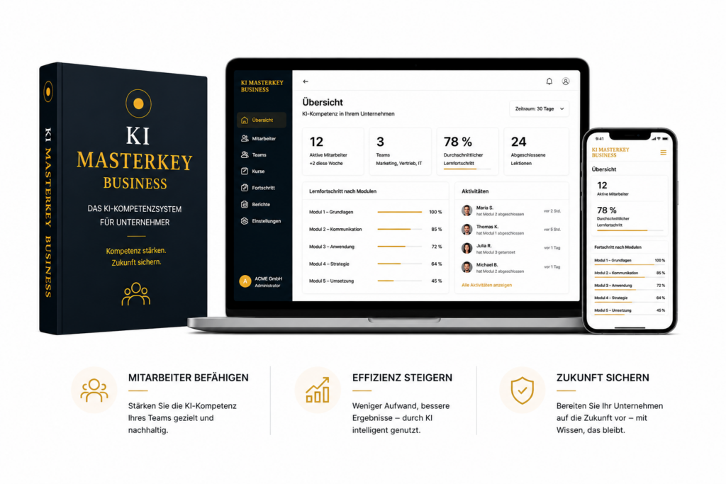 KI im Business nutzen mit dem KI Masterkey Kurs