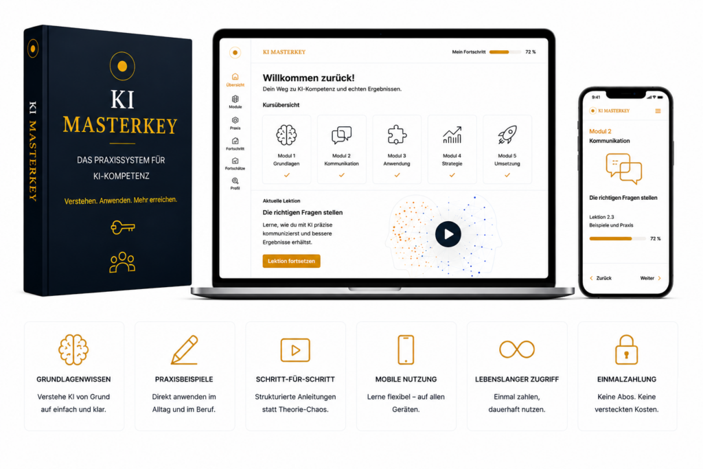 KI Masterkey Kurs für ChatGPT, Claude und praktische KI-Anwendung